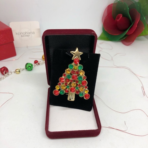 VINTAGE FLASHING CHRISTMAS TREE LIGHTS BROOCH - Picture 1 of 3